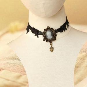 Handmade Necklace Cosplay Vintage Beauty Head Love..
