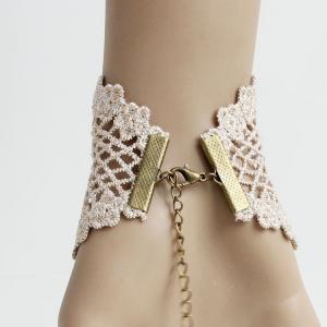 Handmade Quality Vintage Lace Bracelet With Ring..